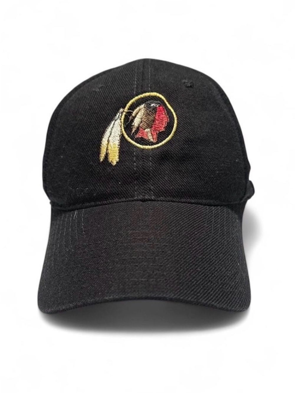 VTG Washington Redskins Black Embroidered Logo Baseball Cap NFL Football Dad Hat